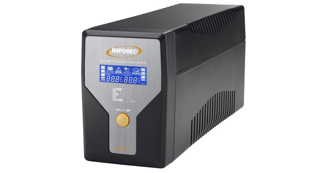 Onduleur E2 LCD 600 VA, pour réseau, port USB, RJ11 - INFOSEC